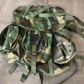 Vintage Us Army Field Pack Military Rucksack Green Backpack Padded Shoulder