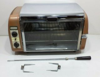 Vintage Mid - Century Chrome Nesco Countertop Toaster Oven Rotisserie Broil Grill