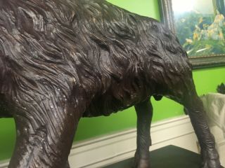 Awesome Bronze Life Size Wild Boar Signed by the Artist on his Hoof 17 tall 27 3