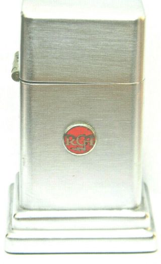 Stainless Modern Adverting Zippo 3 3/8 " Table Top Lighter " R.  C.  A.  "