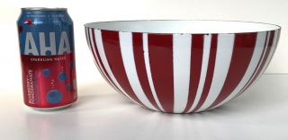 Vintage Cathrineholm Bowl Red White Stripes Enamel Catherineholm Catherine Holm