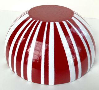 Vintage Cathrineholm Bowl RED WHITE STRIPES Enamel Catherineholm Catherine Holm 2