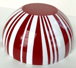 Vintage Cathrineholm Bowl RED WHITE STRIPES Enamel Catherineholm Catherine Holm 3