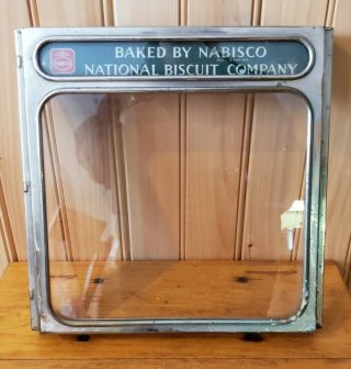 Vintage Nabisco (national Biscuit Company) Display Glass Top Tin Box Lid Cover