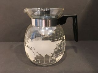 Vintage 1970s Nescafe Nestle Glass Globe World Map Coffee Pot Carafe Japan 6 Cup