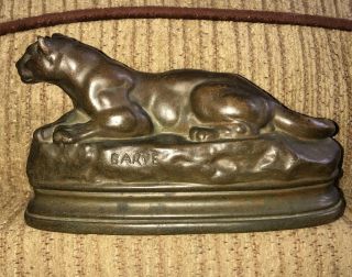 French Bronze Sculpture “panther Of Tunisia” Model By Antione Barye