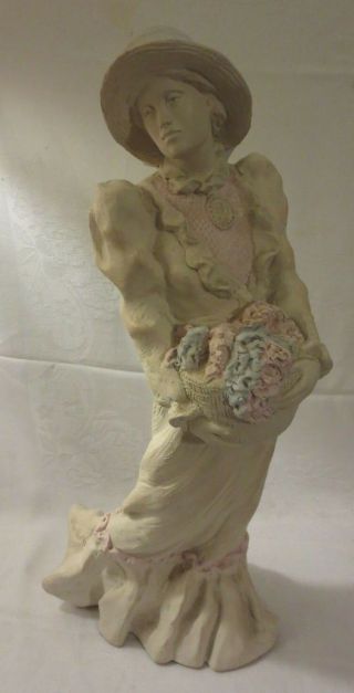 1988 Austin Productions Alice Heath Lady With Flowers 19 1/2 "