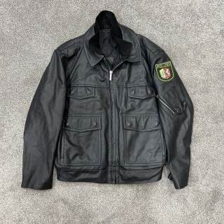 German Police Bundespolizei Surplus Leather Jacket Polizei Xl