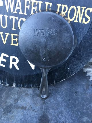 Vintage Wapak Cast Iron Skillet No.  4 -