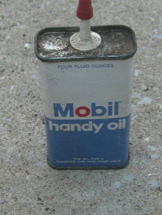 Vintage Mobil Handy Oil 4 Oz Empty Metal Can
