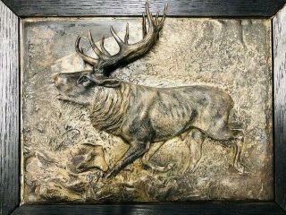 Oskar Pflug 3d Metal Sculpture Antlered Bull Elk