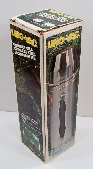 Vintage Uno - Vac 1 Qt.  Unbreakable Stainless Steel Vacuum Bottle Thermos 2