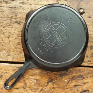 Antique Griswold Cast Iron Skillet Frying Pan 6 Large Slant Logo - Ironspoon