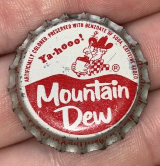 Vintage 1950s Mountain Mt Dew Soda Cork Lined Bottle Cap Grand Junction Colorado
