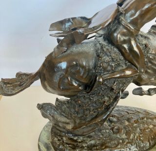 Cheyenne by Frederic Remington Handcrafted Native American Bronze Statue Signed 4