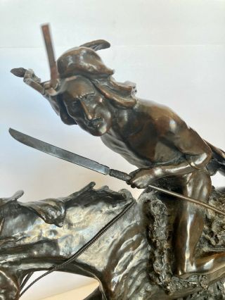Cheyenne by Frederic Remington Handcrafted Native American Bronze Statue Signed 6