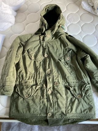 BRITISH ARMY Middle Parka 1954 Pattern with Hood - Size 6 40” - 43” Chest 5ft 10in 3