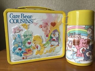 Vintage Care Bear Cousins Lunchbox And Thermos