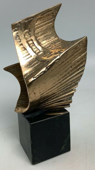 Bronze Sculpture By Chilean Sculptor Sergio Castillo Named " Vuelo " Or " Flight "
