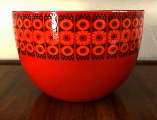 Kaj Franck Arabia Wartsila Finland Red Enamelware Finel Bowl Scandi Mcm Design