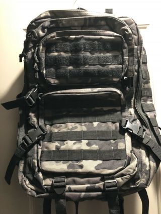 Heavy Duty Tactical Black Camo Backpack Rucksack Multicam Molle Military 40l