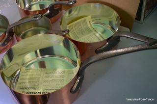 5 French Copper Pans Saucepan Cuisine Professional Casseroles En Cuivre