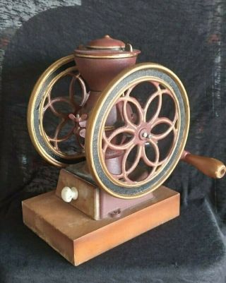 1908 Antique Coffee Mill Grinder Cast Iron