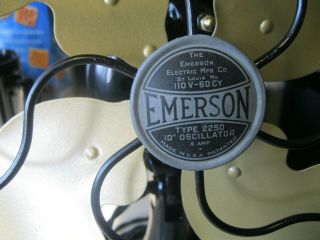 Vintage Emerson Oscillating Electric Fan Model 2250,  1934,  Looks and 2