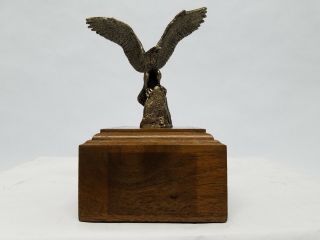 Wally Shoop Bronze Eagle Wooden Base S&h
