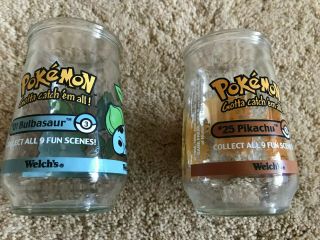 Welchs Pokemon Jelly Jar 1 Bulbasaur Or 25 Pikachu Collectible Glass