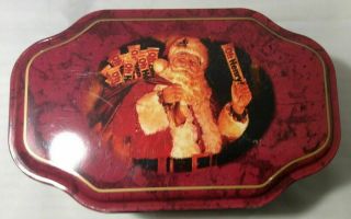 Oh Henry Chocolate Bar Christmas Santa With Toy Sack Tin Red " Oh Oh Oh " B6