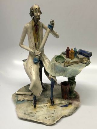 Lo Scricciolo Porcelain Figural Sculpture - G.  Duso Italy Mid Century Modern