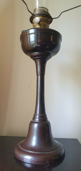 Vintage Aladdin Bakelite Kerosene Oil Pedestal Lamp With Chimney