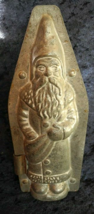 Antique Vintage Chocolate Candy Mold Standing Father Christmas / Santa - Clause