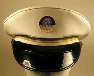 Us Army Military Police Mp White Service Dress Uniform Hat Cap 7 5/8 61
