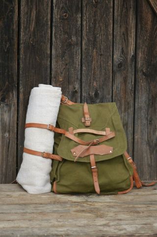2 Military Backpacks With Leather Straps For Hauk Martin