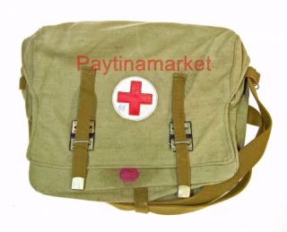 Russian Military Medical Bag Ussr Soviet Army Vintage First Aid Red Cross