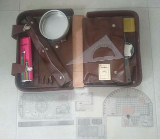 East German/ddr/nva Officers Map Case And Complete Accessory Set & Mil Map