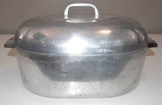 Wagner Ware Magnalite Classic Cast Aluminum Oval Roasting Pan With Lid - 13 Qt