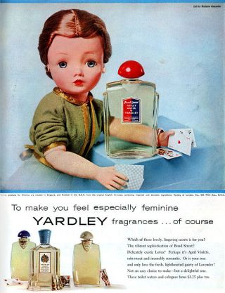 Madame Alexander Cissy Doll Yardley Lavender Playing Cards 1957 Print Ad