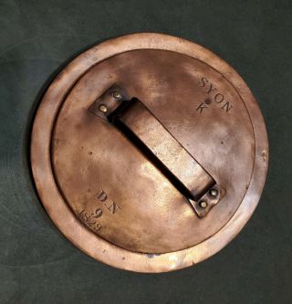 Antique copper pan lid SYON HOUSE 1829 3