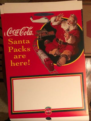Coca Cola Christmas Display Sign Cardboard Sundblom Santa Pack Always 1997 Coke