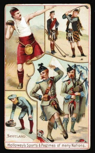 Thomas Holloway Victorian Trade Card - Scotland (3) - Sports & Pastimes