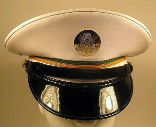 Us Army Military Police Mp White Service Dress Uniform Hat Cap 7 1/4 58