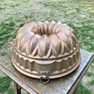 Antique Copper Mold 10 " Bundt Cake By Christian Wagner,  West Germany
