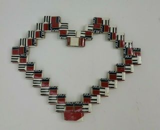 Vintage Prison Tramp Folk Art Cigarette Wrappers Handmade Heart Shape Frame