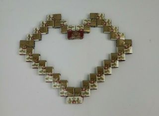Vintage Prison Tramp Folk Art Cigarette Wrappers Handmade Heart Shape Frame 3