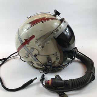 Gorgeous Vintage Usaf P4 - A Pilot Flight Helmet & Oxygen Mask W/ Bag Air Force