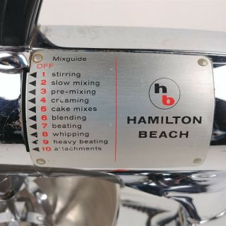 Hamilton Beach Scovill Stand 10 Speed Mixer Model 21 Chrome 1970 2