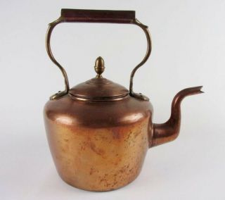 Antique English Copper Tea Kettle Dovetailed 1880s William Soutter & Sons 2